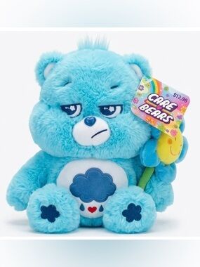 Care Bears Grumpy Bear Plush With Flower 11-12” NWT Shelf Displayed